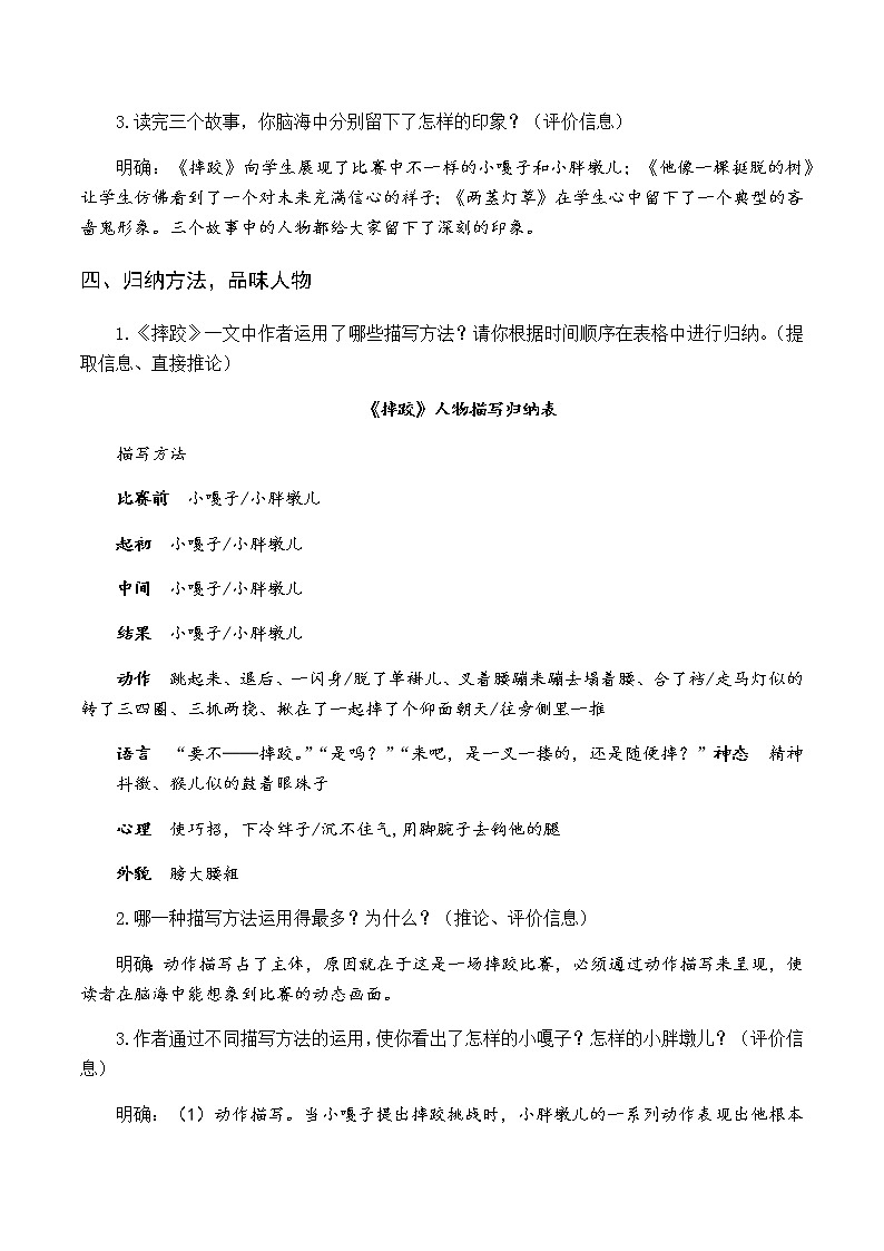 新人教版五下语文：第五单元 13 人物描写一组 优质教案（含教学反思）03