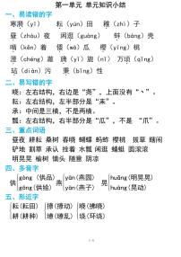 部编版小学语文五年级下册第一单元知识点总结