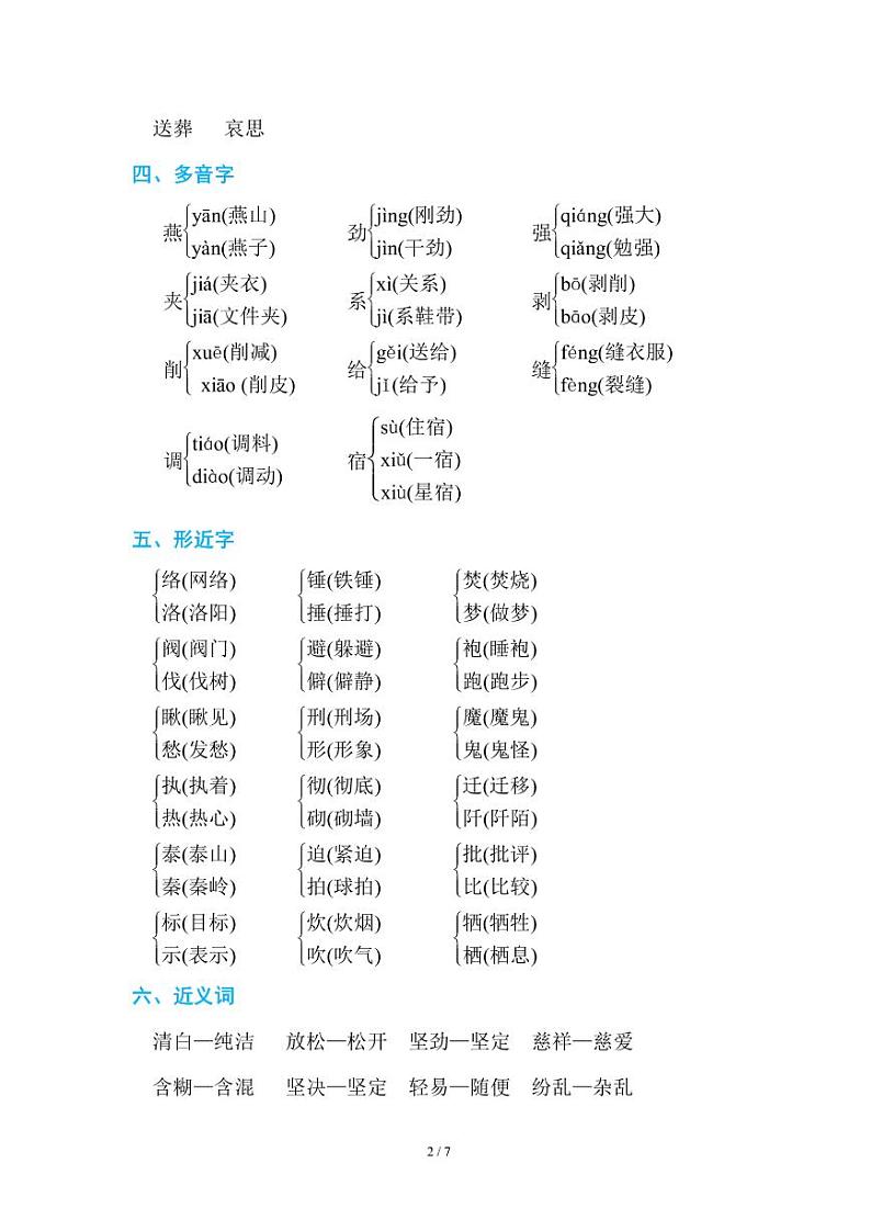 部编版小学语文六年级下册第四单元知识点总结02