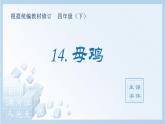 人教部编版语文四年级下册 14.母鸡（生字+听写）PPT课件
