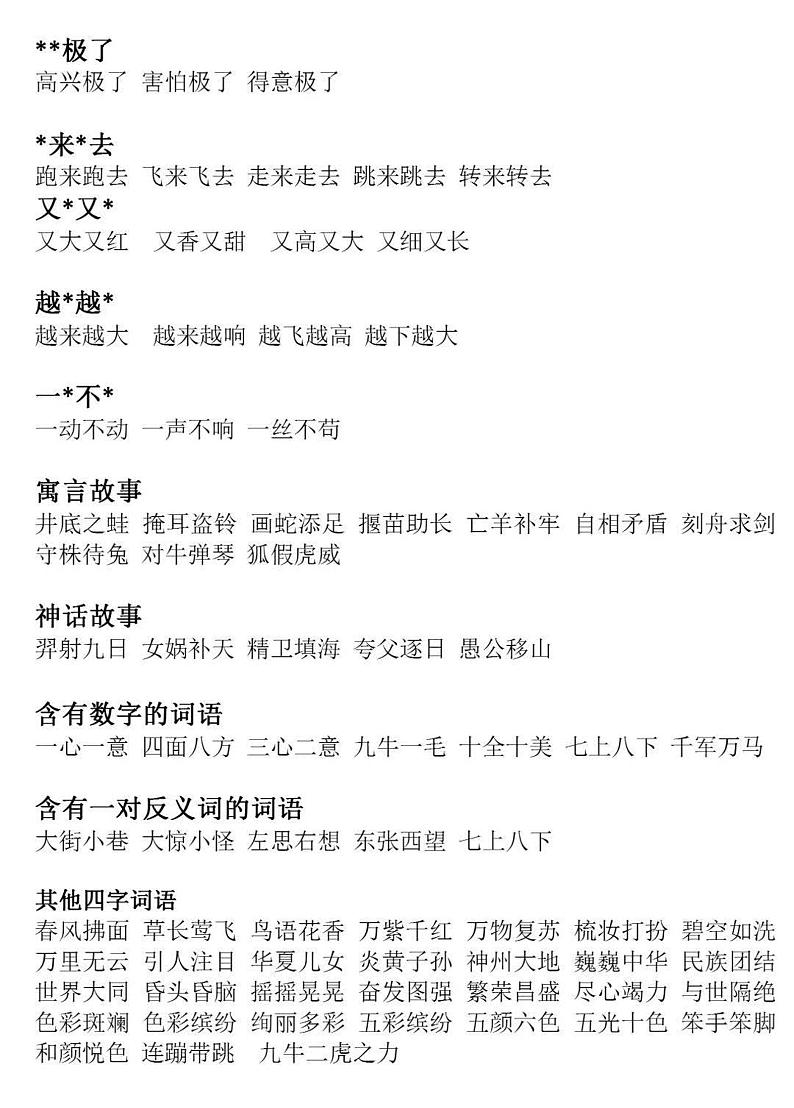 部编版二年级语文下册词语、句子、课文内容积累 学案03