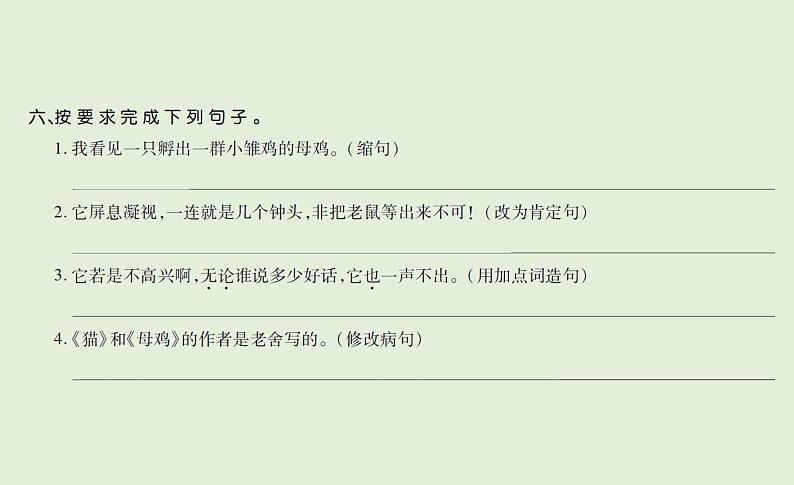 语文四年级下册单元+期中+期末达标作业 训练课件05