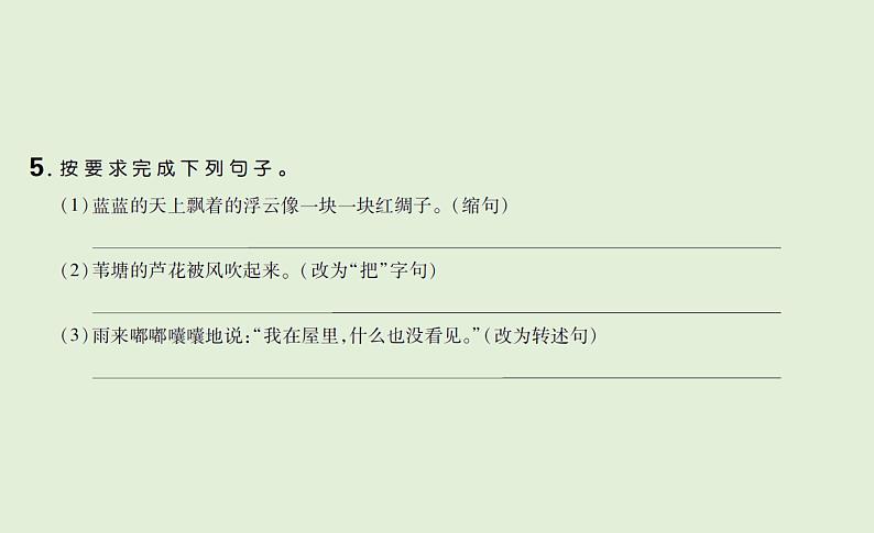 语文四年级下册第六单元 训练课件04