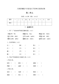 小学语文人教部编版六年级下册第二单元单元综合与测试同步练习题