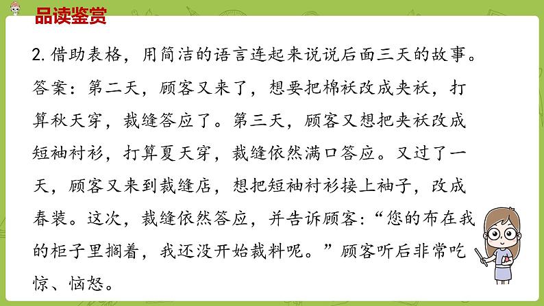 部编版三年级语文下册 第8单元 25.《慢性子裁缝和急性子顾客》（PPT课件）04