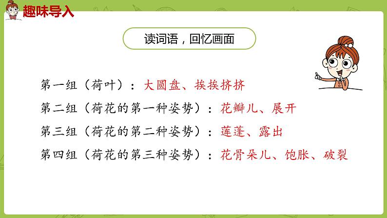 统编语文三（下）第1单元《荷花》课时2第2页