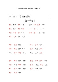 部编版一下语文期中知识点归类之：组词和必会词语