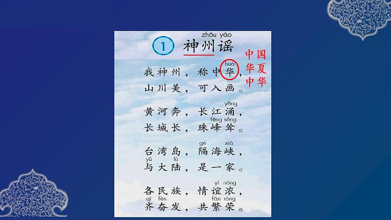 部编版语文二年级下册识字 1 《神州谣 》（含识字2预习）  课件04