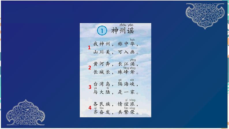 部编版语文二年级下册识字 1 《神州谣 》（含识字2预习）  课件06