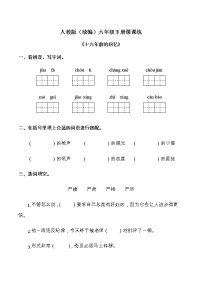 小学语文人教部编版六年级下册11 十六年前的回忆当堂达标检测题