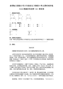 人教版 (新课标)六年级下册21* 我最好的老师当堂达标检测题