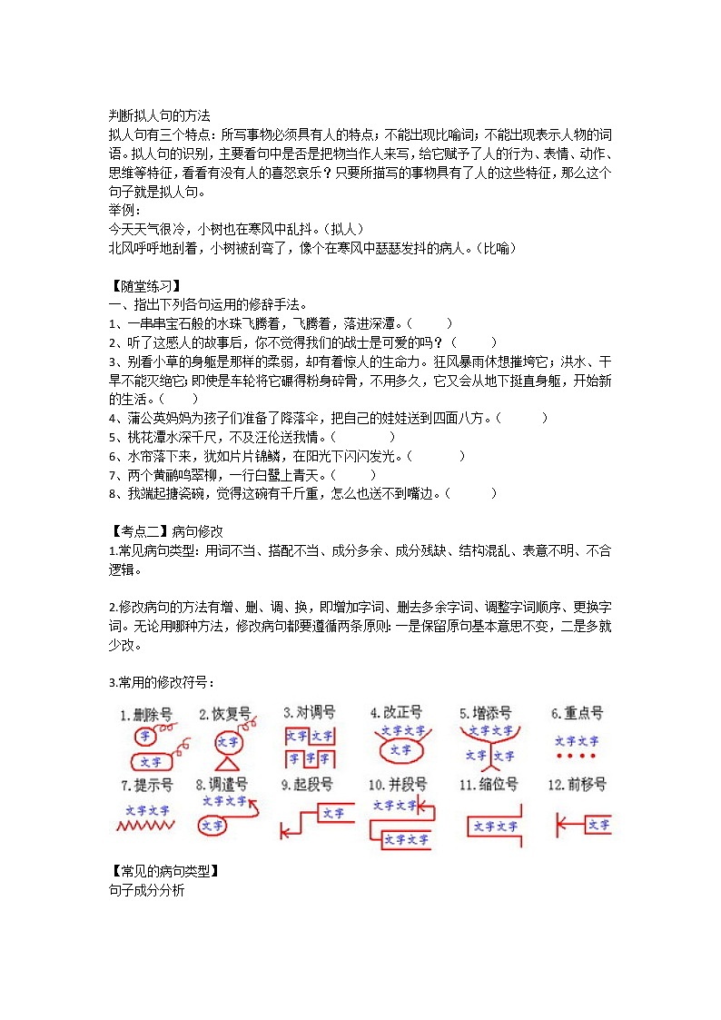 六年级下册语文试题-小升初专题复习——句子1-人教(部编版)第3页
