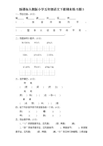 人教新课标语文五年级下学期期末测试卷3（含答案）