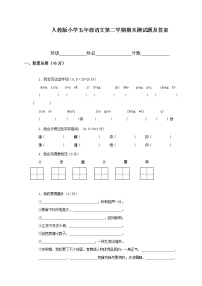 人教新课标语文五年级下学期期末测试卷6（含答案）