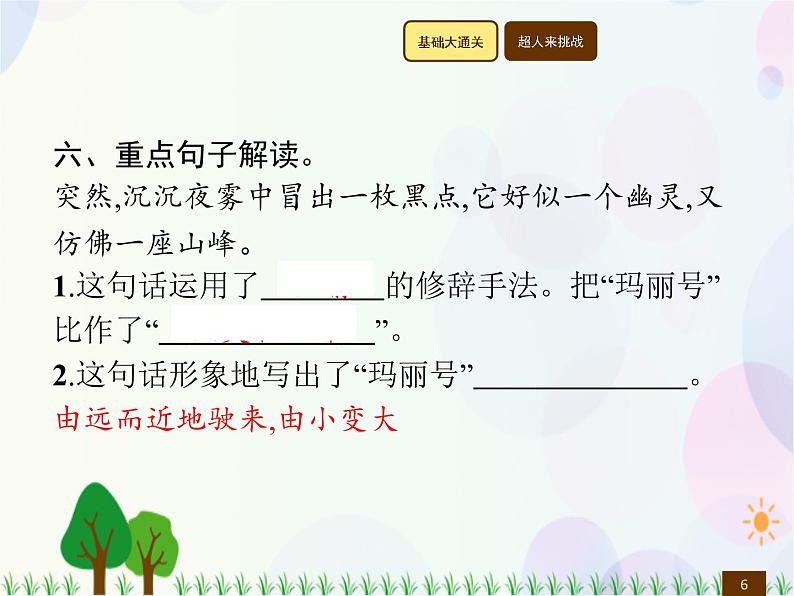 人教部编版语文四年级下册  第7单元  23　“诺曼底号”遇难记  同步练习课件第6页