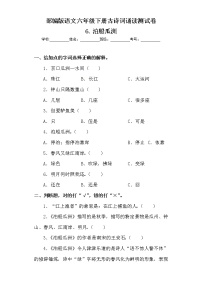 小学语文人教部编版六年级下册6 泊船瓜洲一课一练