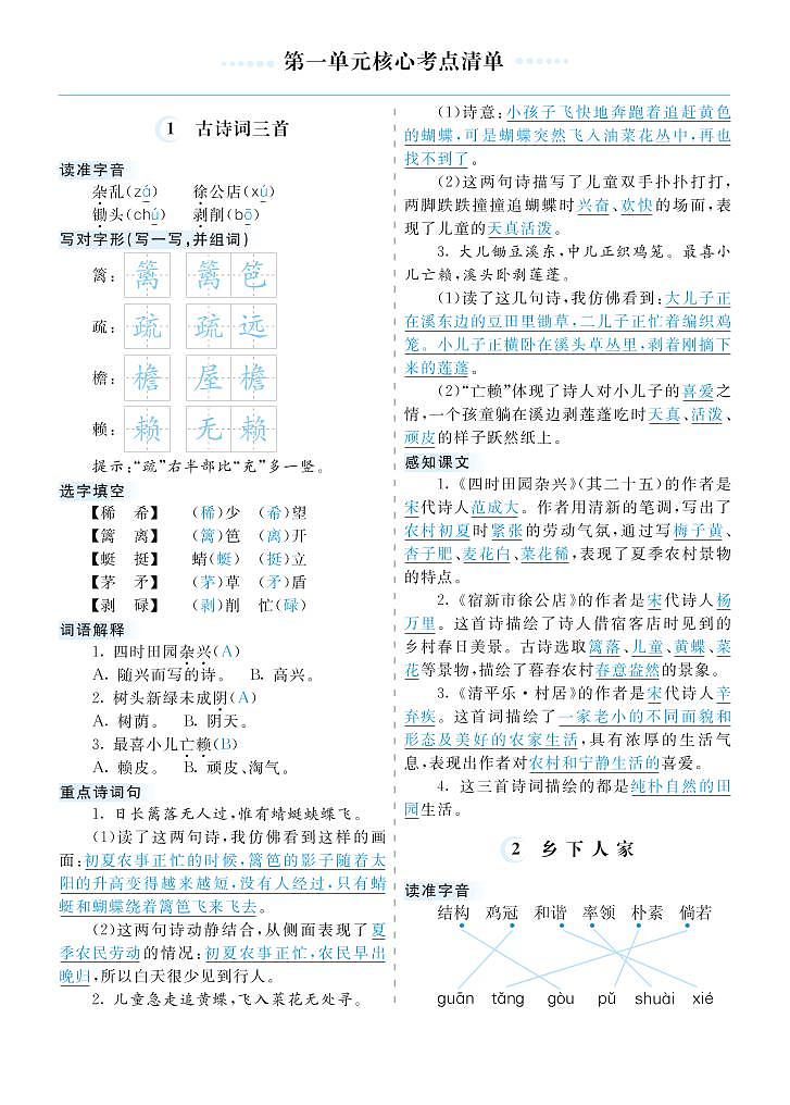 第一单元核心考点清单第1页