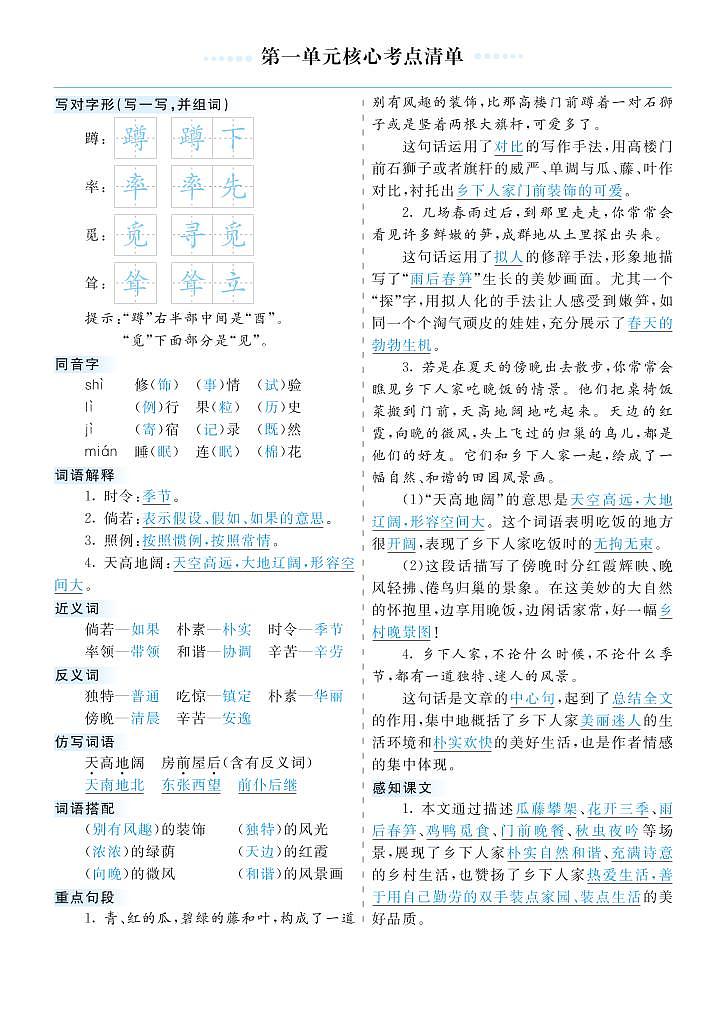 第一单元核心考点清单第2页