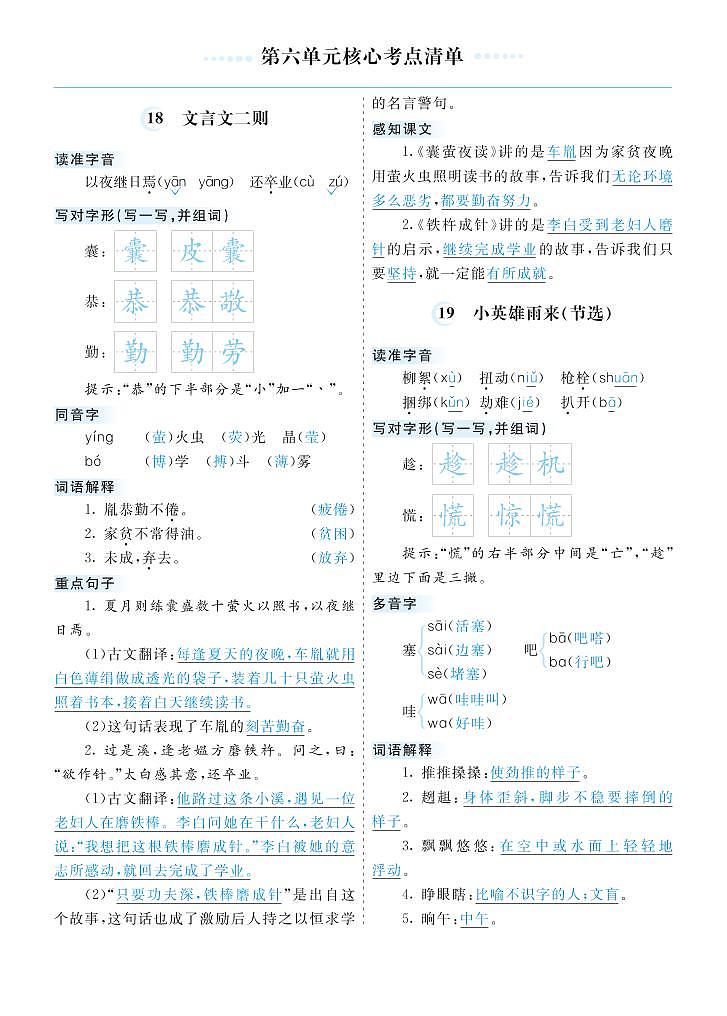 第六单元核心考点清单第1页