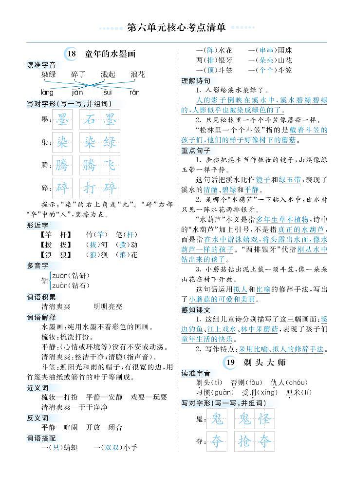 第六单元核心考点清单第1页