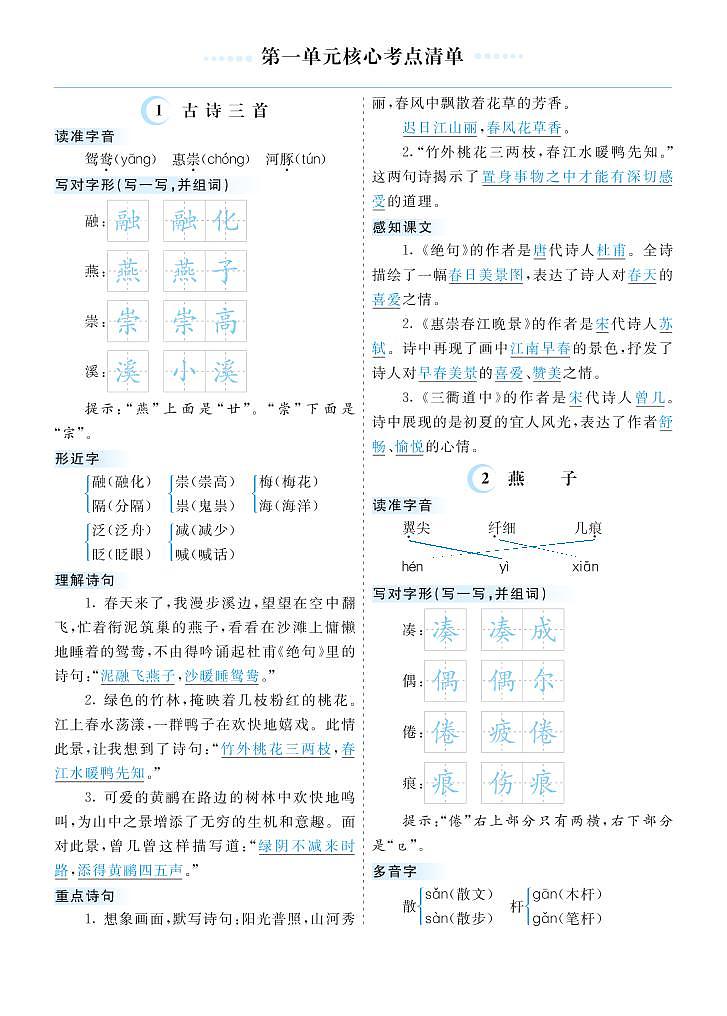 第一单元核心考点清单第1页
