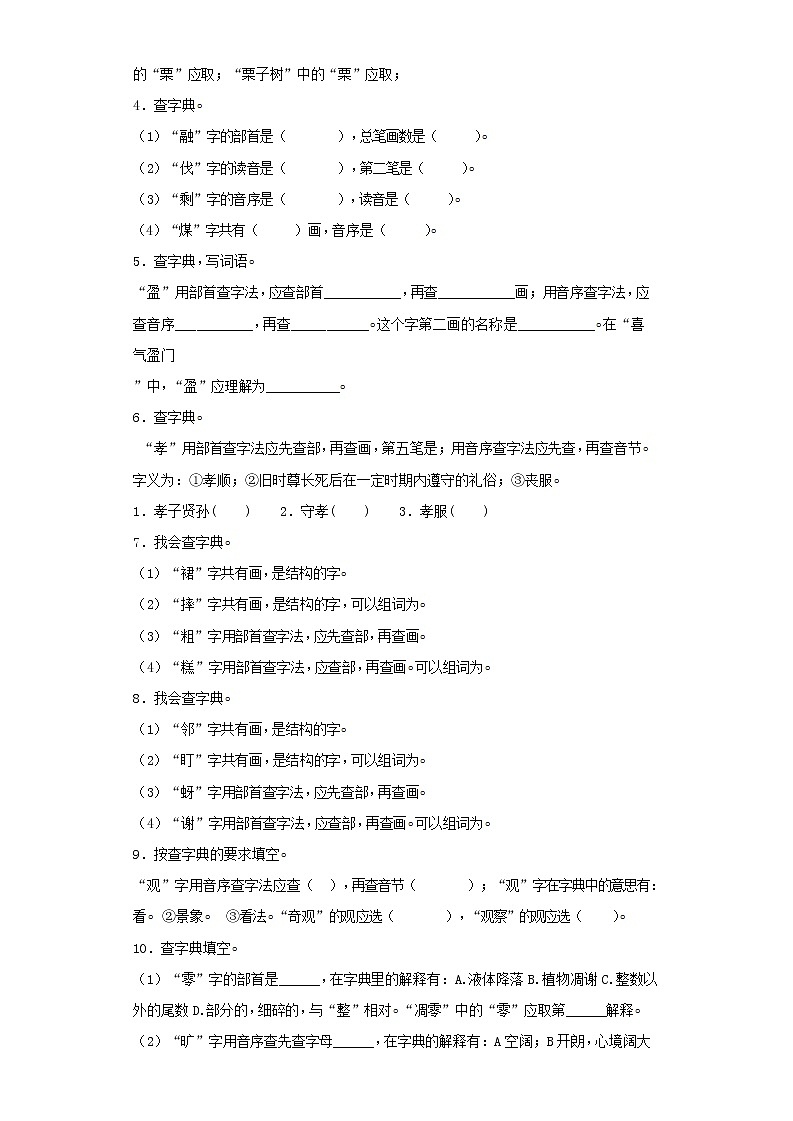 小升初语文知识专项训练（基础知识一）-5.查字典（20页）03