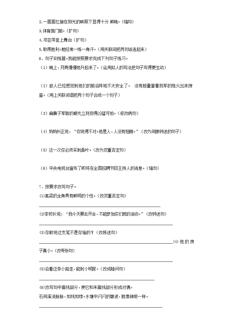 小升初语文知识专项训练（基础知识二）-6.句式转换（27页）03