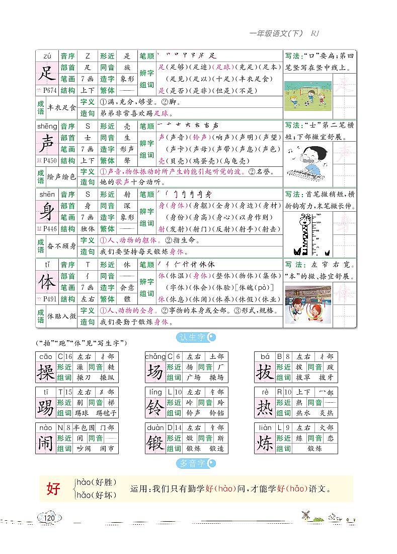 部编版语文一下：识字7 操场上 教材解读（含随堂练习）02