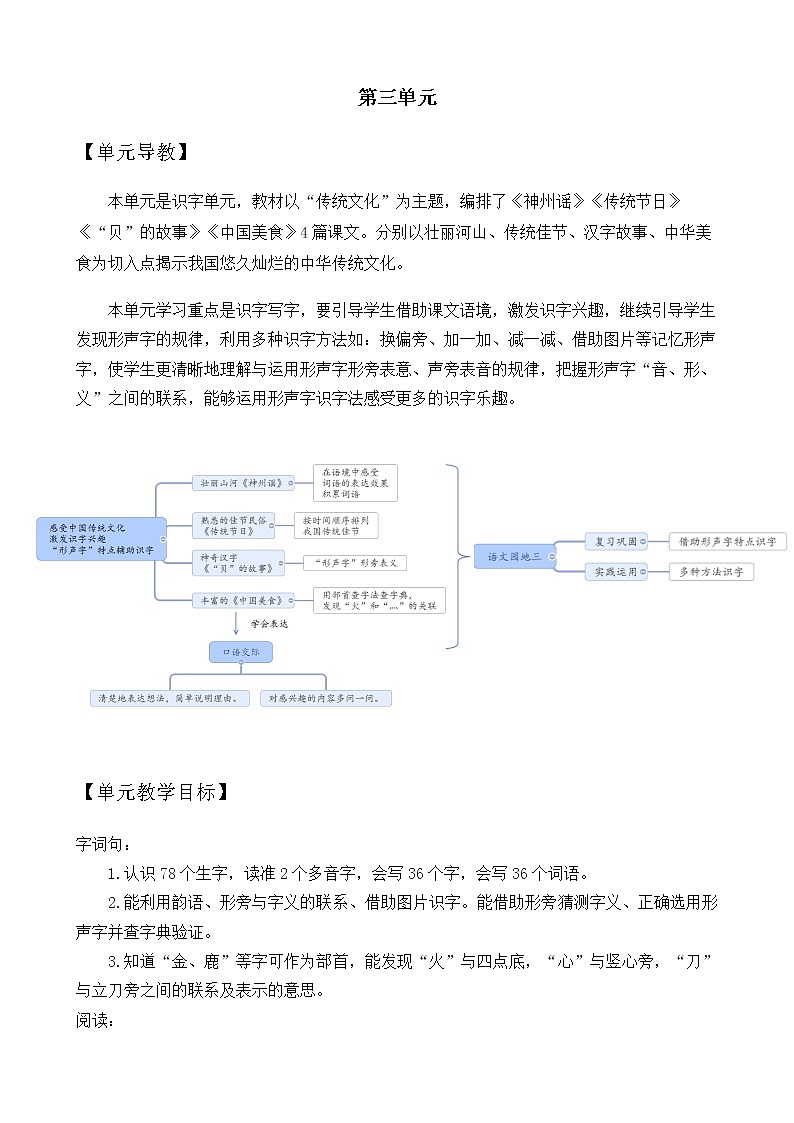 2021春部编版二年级下册语文第三单元 神州谣 教案第1页