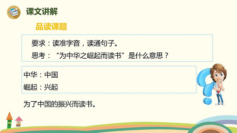 人教部编版四年级语文上册 22《为中华之崛起而读书》第1课时 PPT课件08