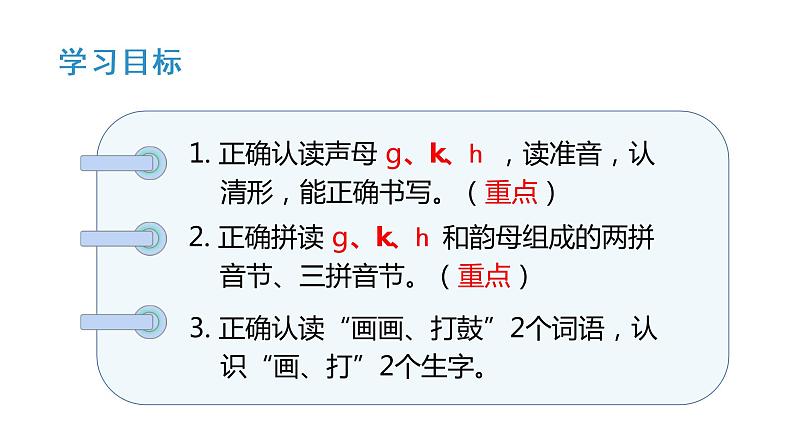 一年级上册语文课件  汉语拼音  g k h (共29张PPT)  部编版 - 副本第3页