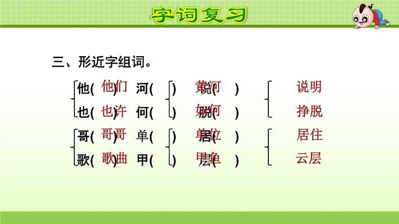 部编版语文一年级下册第3单元期末复习课件05