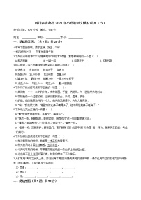 六年级下册语文试题  四川省成都市2020-2021学年下学期小升初语文模拟试题（六）（含答案）部编版