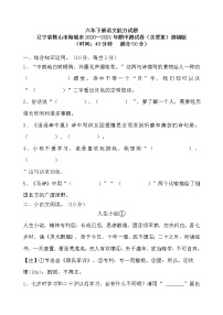 六年级下册语文试题  -辽宁省鞍山市海城市2020—2021学年期中测试卷（含答案）部编版