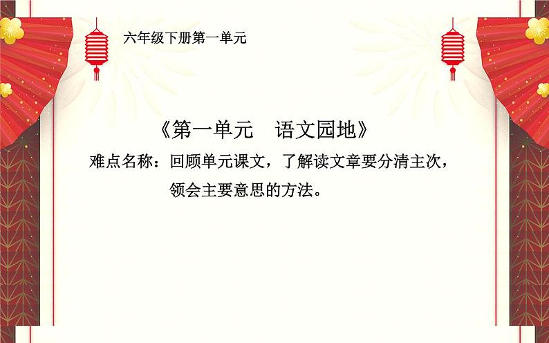 六下语文第一单元《语文园地》优质课一等奖课件第1页
