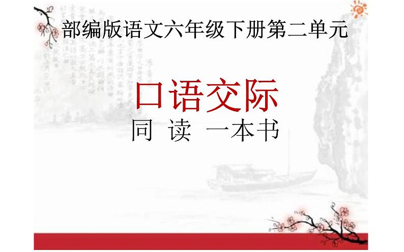 部编版语文六年级下册第二单元口语交际《同读一本书》优课课件第1页