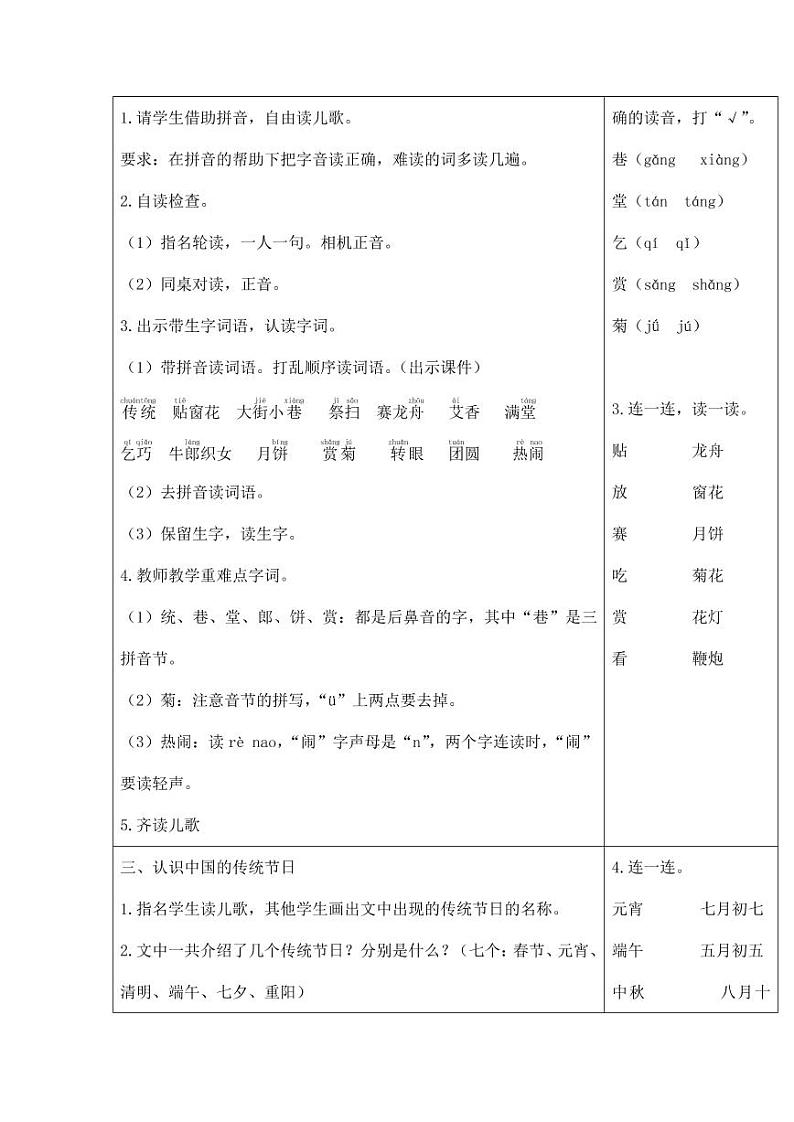 部编版人教版二年级语文下册《识字2传统节日》精品教案教学设计小学优秀公开课2第2页