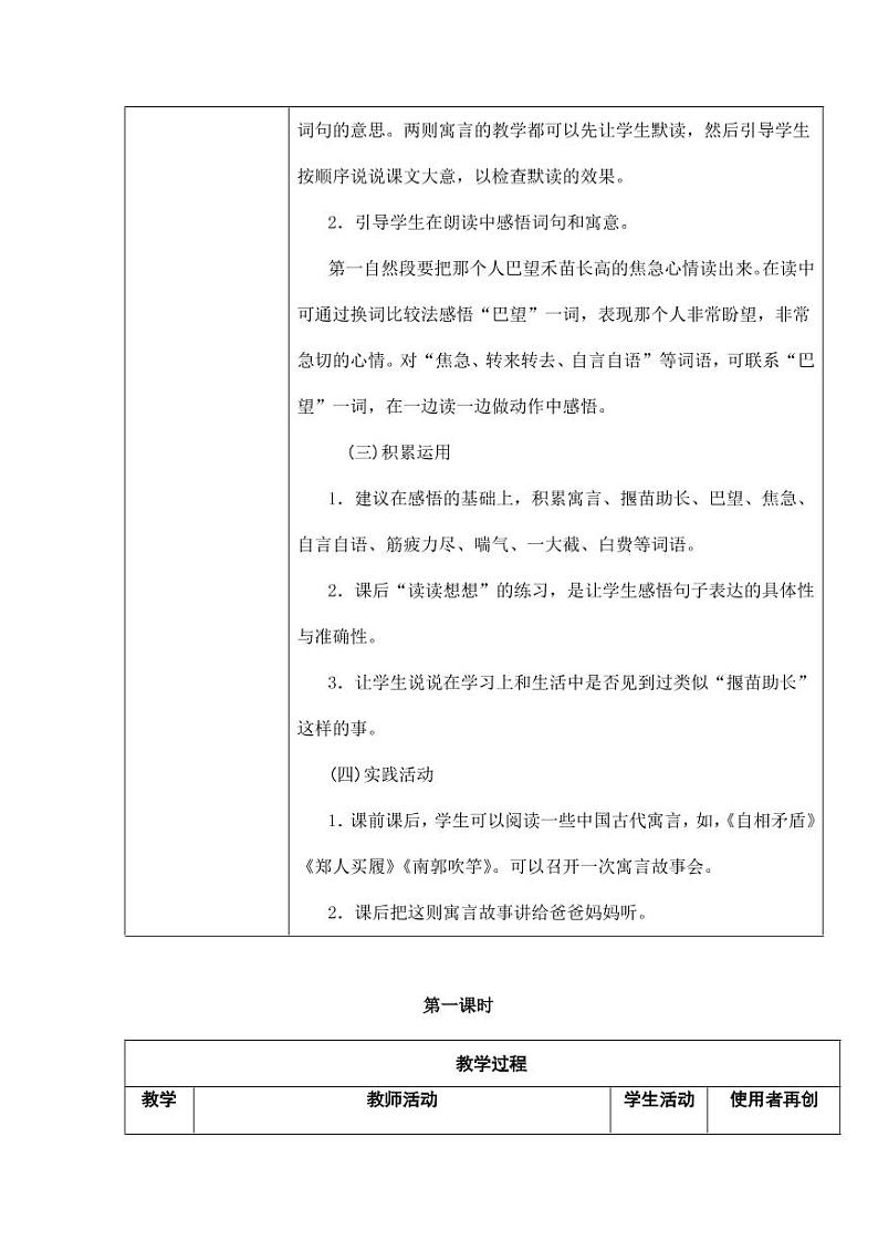 部编版人教版二年级语文下册《揠苗助长》教学设计精品教案小学优秀公开课1第2页
