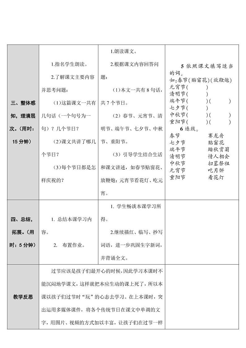 部编版人教版二年级语文下册《识字2传统节日》精品教案教学设计小学优秀公开课303