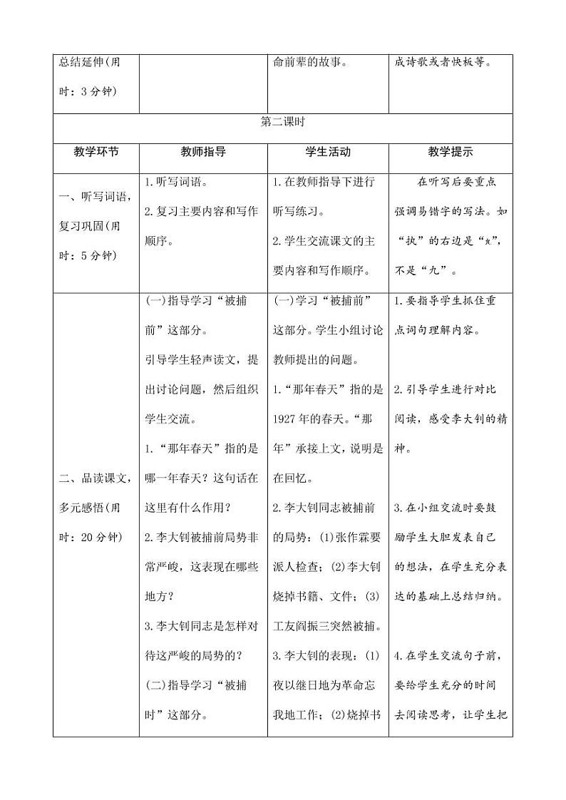 部编版人教版六年级语文下册《11十六年前的回忆》导学案教案设计小学优秀公开课03