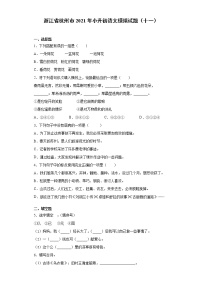 六年级下册语文试题-浙江省杭州市2021年小升初语文模拟试题（十一）含答案部编版
