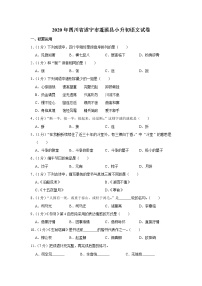 四川省遂宁市蓬溪县2020年小升初语文试卷 人教部编版（原卷 解析版）