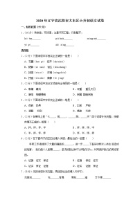 辽宁省沈阳市大东区2020年小升初语文试卷 人教部编版（原卷 解析版）