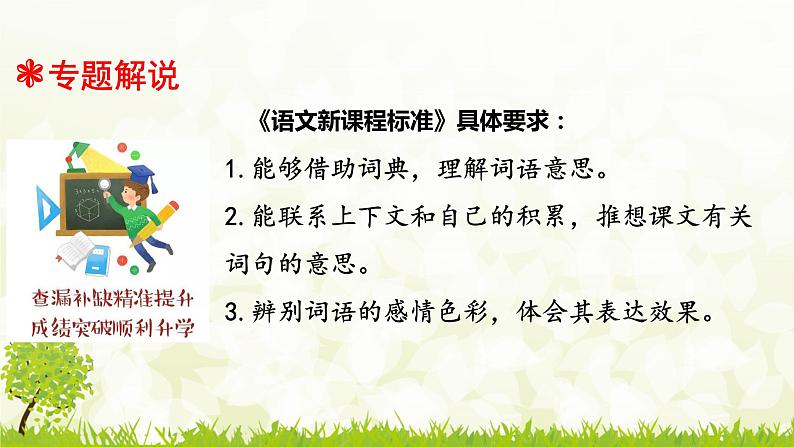 人教统编版小升初语文总复习专题三·词语（词语理解与近反义词辨析）课件02