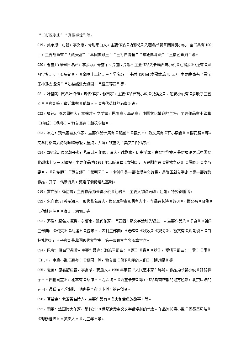 部编版小学语文五年级下册 知识集锦之文学百科02