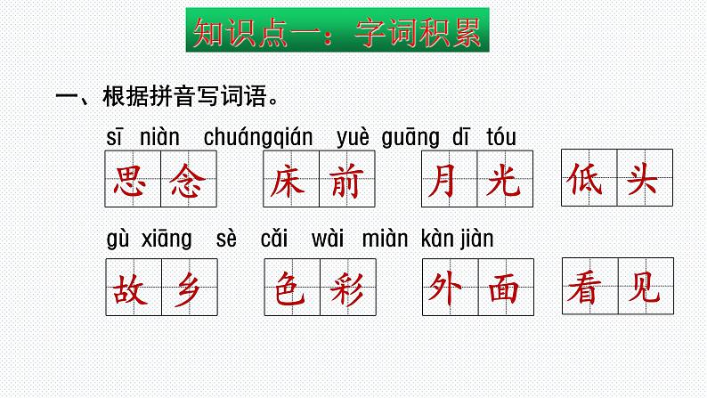 【复习总课件】部编版一年级语文下册第四单元知识点梳理（课件）(共31张PPT)03