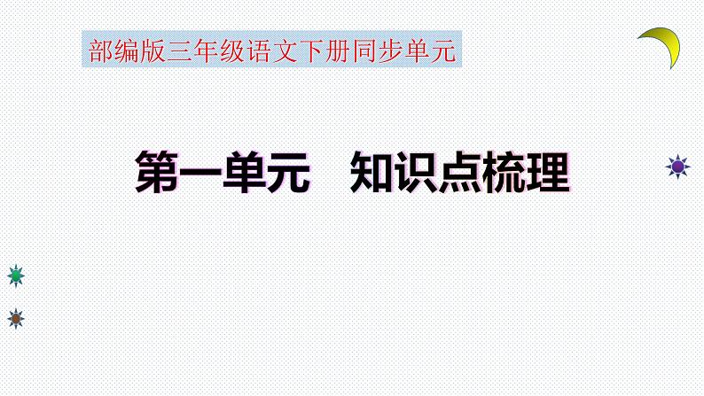 【复习总课件】部编版三年级语文下册《第一单元知识点梳理》PPT课件(共39张PPT)01