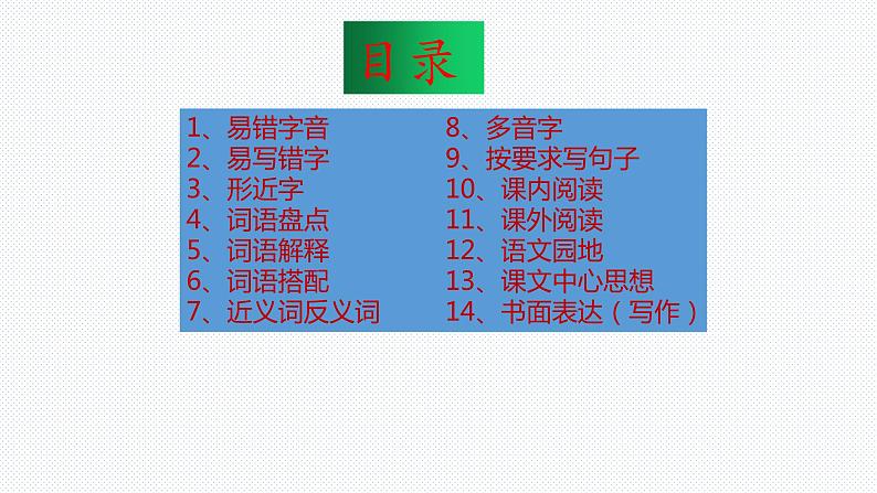 【复习总课件】部编版三年级语文下册《第四单元知识点梳理》PPT课件(共38张PPT)02