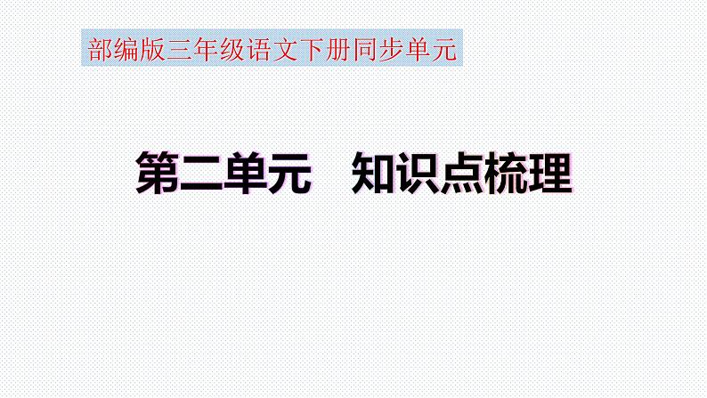 【复习总课件】部编版三年级语文下册《第二单元知识点梳理》PPT课件(共40张PPT)01