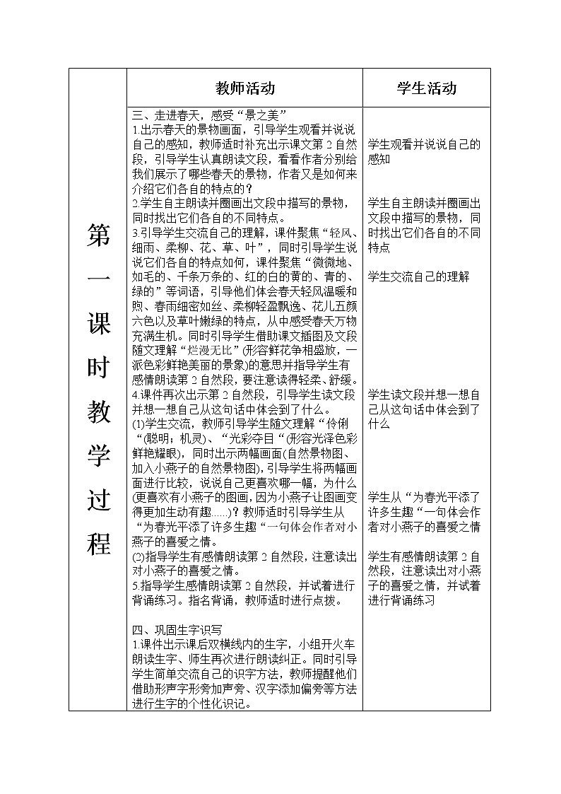 人教部编版小学语文三年级下册1.2《 燕子》课件+教案=素材03